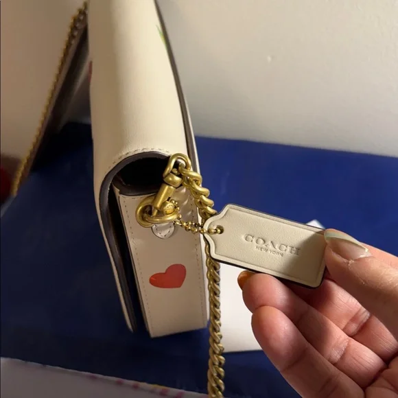 Authentic Coach Cream Crossbody Bag with Colorful Patches - Picture 4 of 16